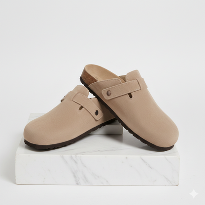 Suede Clogs Light Brown