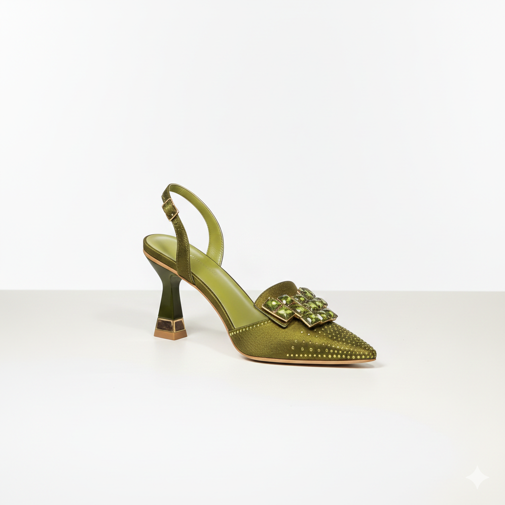 Italian Design Olive Green Heels