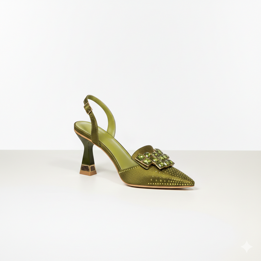 Italian Design Olive Green Heels