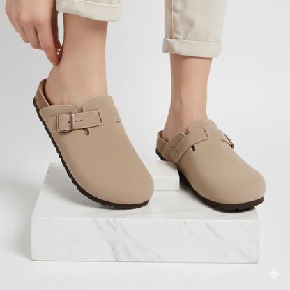 Suede Clogs Light Brown
