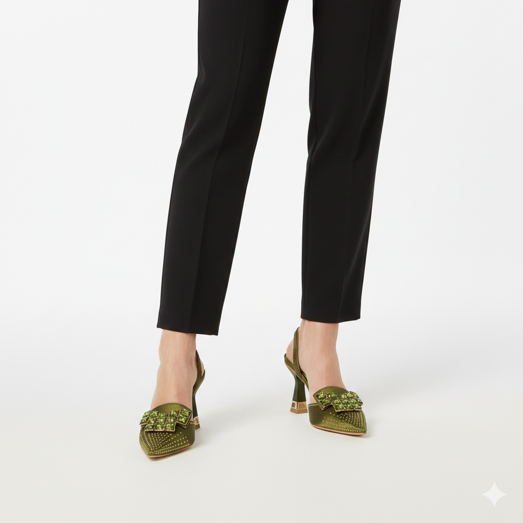 Italian Design Olive Green Heels