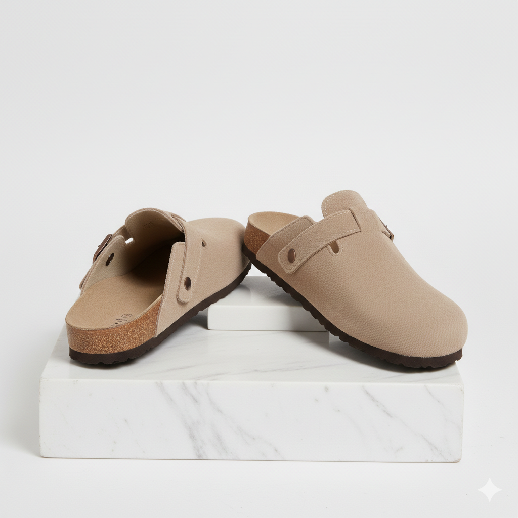 Suede Clogs Light Brown