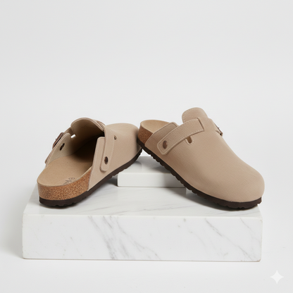 Suede Clogs Light Brown