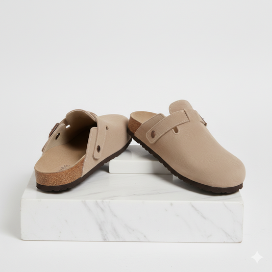 Suede Clogs Light Brown
