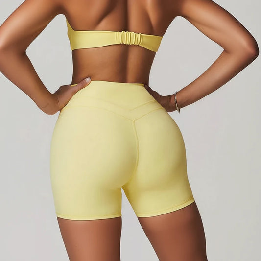 Yellow Yoga Shorts