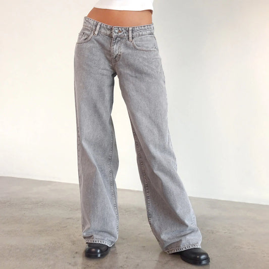 Gray Baggy Jeans Trousers