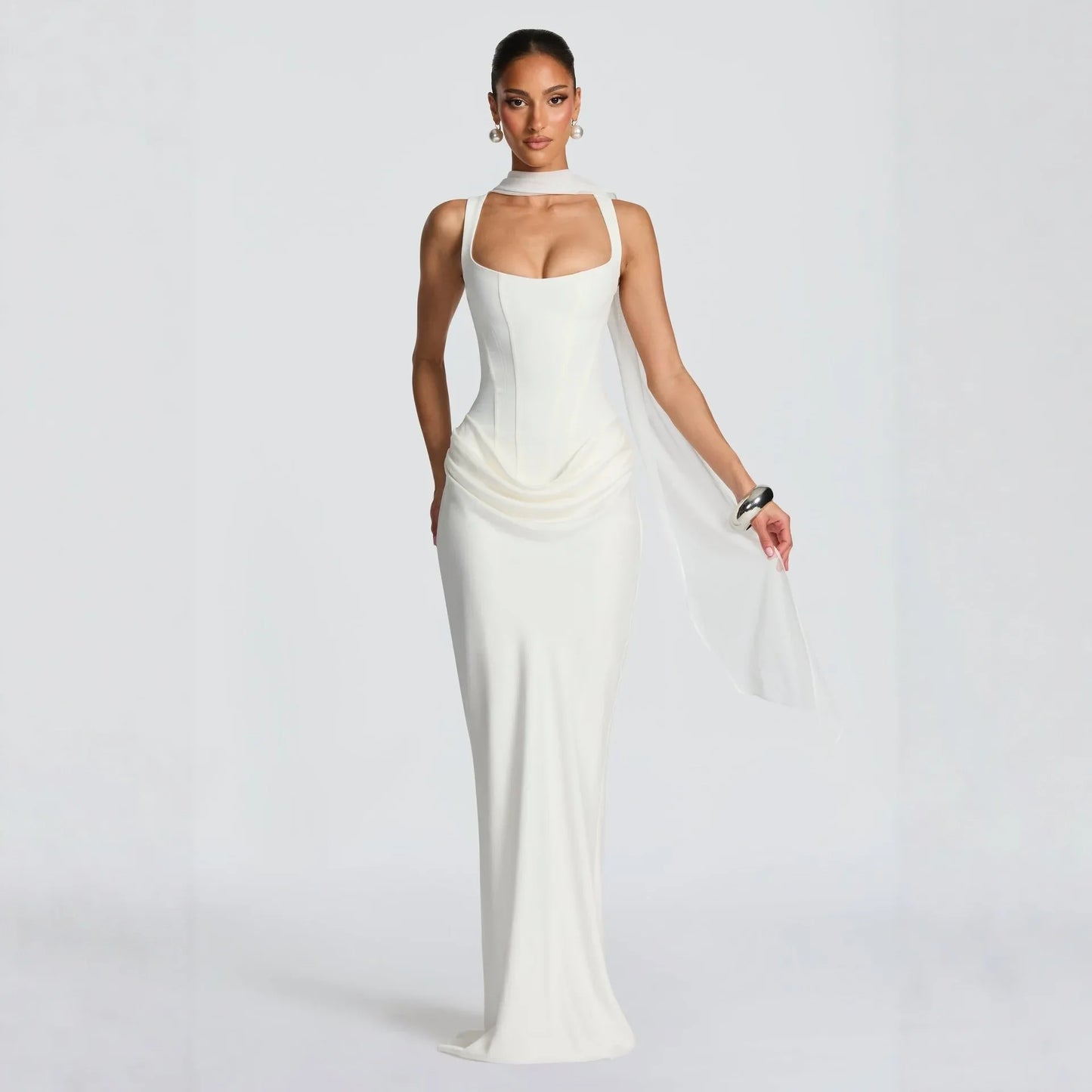 White long sleeved dress